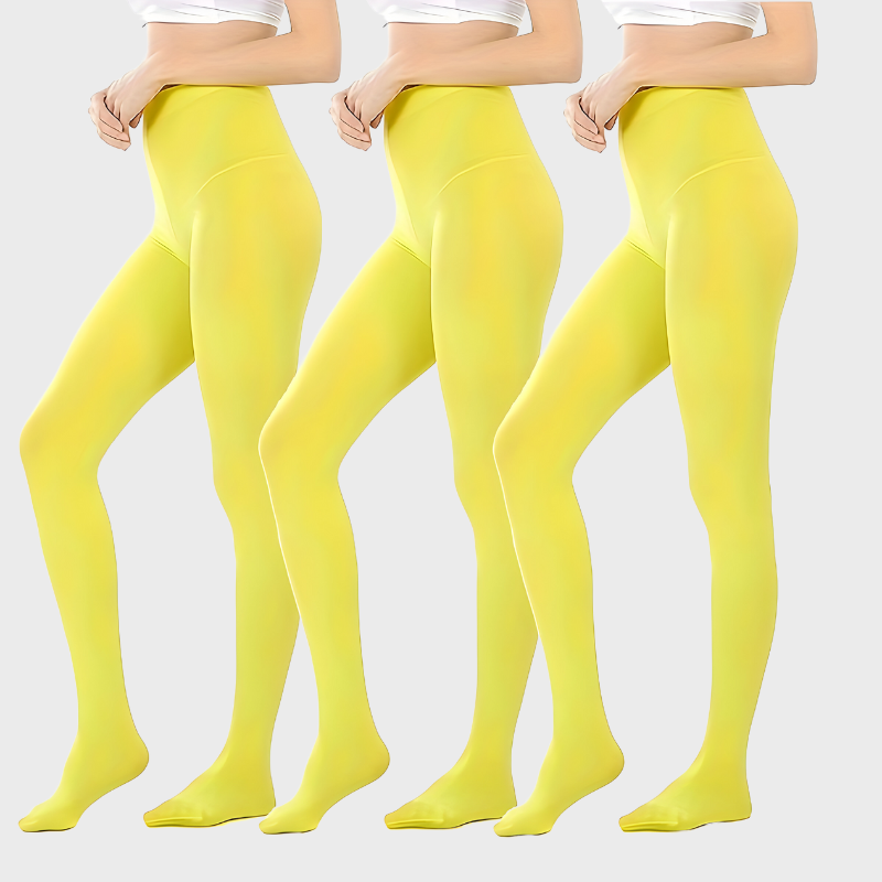 Pack de 3 collants opaques couleur vives taille haute