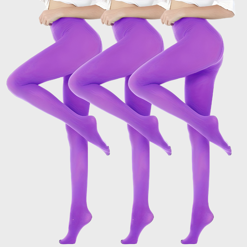 Pack de 3 collants opaques lila taille haute - 3 paire lila