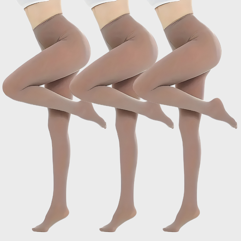 Pack de 3 collants opaques taupe taille haute - Unique