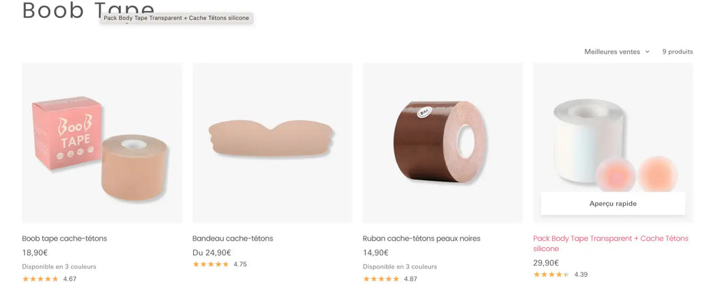Body Tape: Idéal pour Peaux Sensibles avec Matériaux