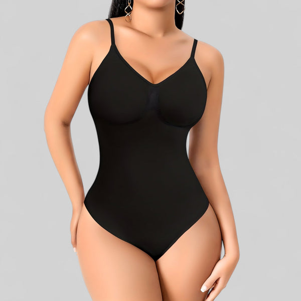 Body gainant noir avec bretelles ajustables pour silhouette sculptée