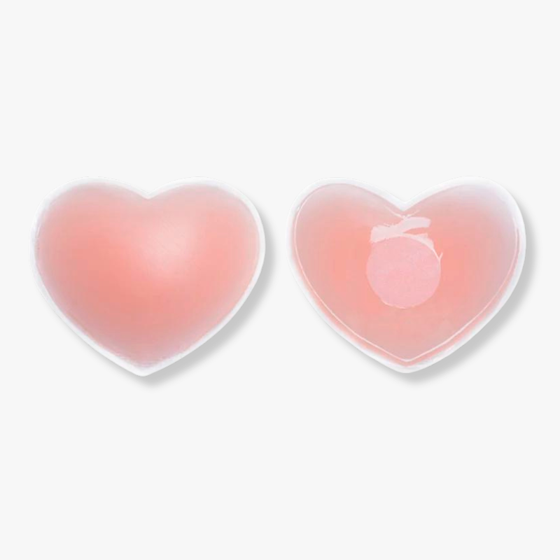 Cache-tétons coeur en silicone rose