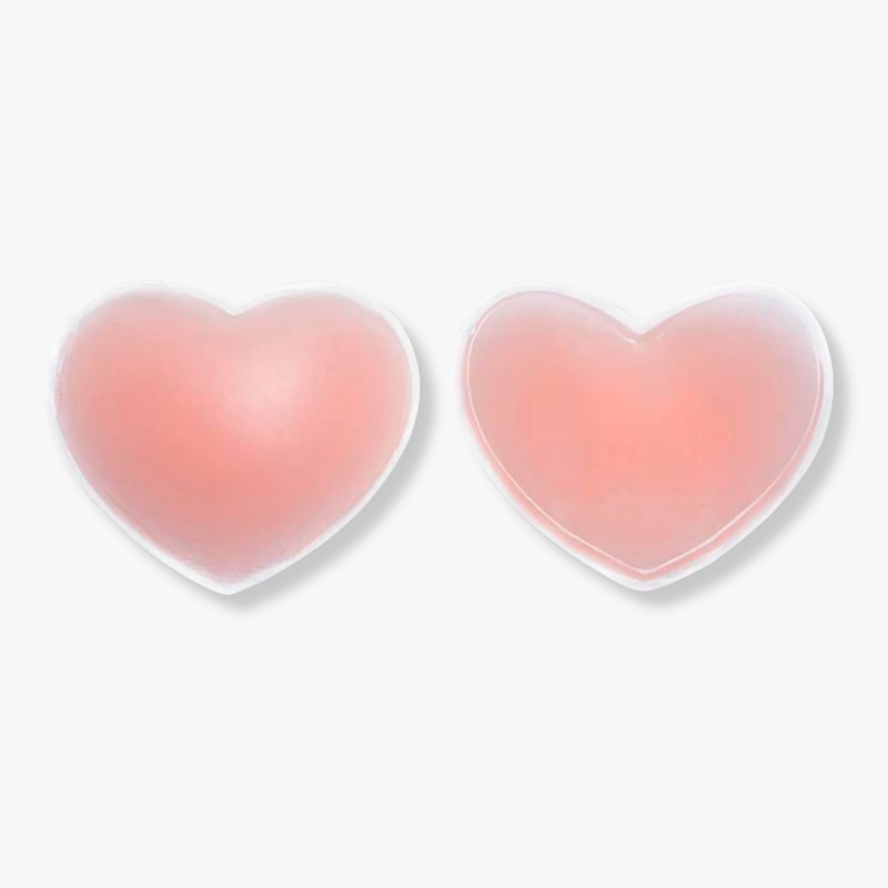 Cache-tétons coeur en silicone rose