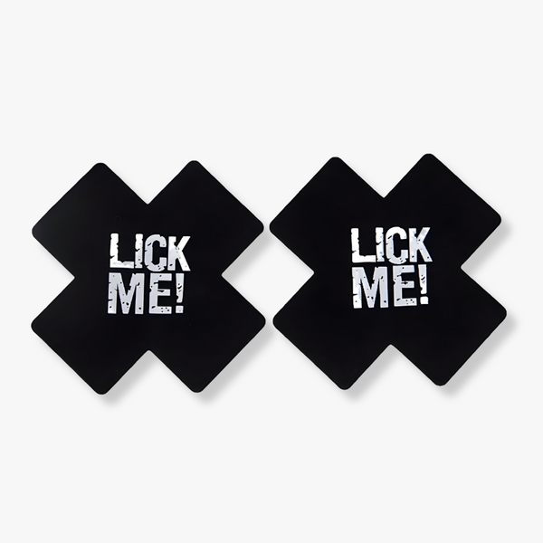 Cache-tétons croix "Lick Me !"