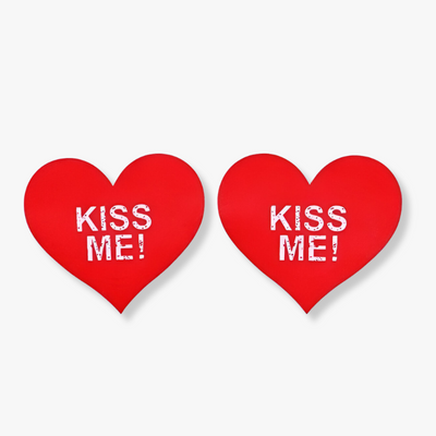 Cache-tétons sexy coeur ’Kiss me’ - 5 paires