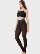 Collant polaire noir opaque anti-froid - 300g 2XL(80-110kg)