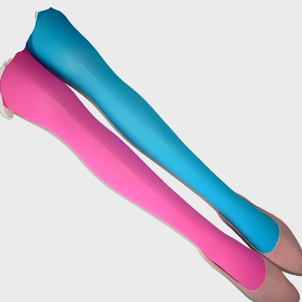 Collants bicolores rose et bleu - Bas fantaisie taille haute