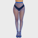 Collants filet bleu électrique - Bas à mailles moyennes