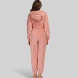 Combinaison pyjama femme en polaire avec capuche zippée