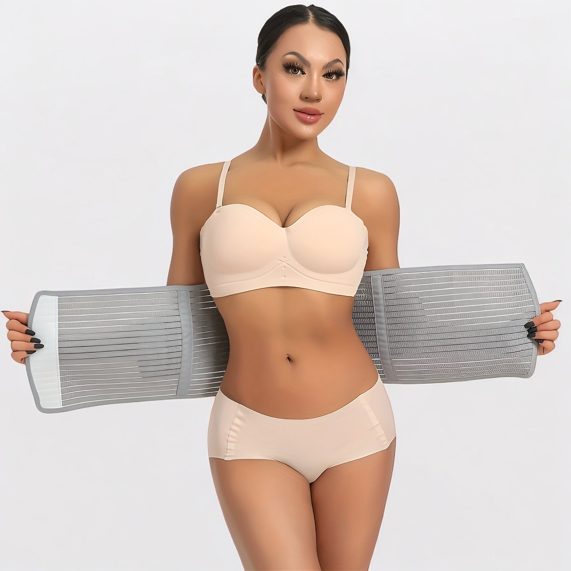 Gaine abdominale ajustable en fibre de bambou et charbon