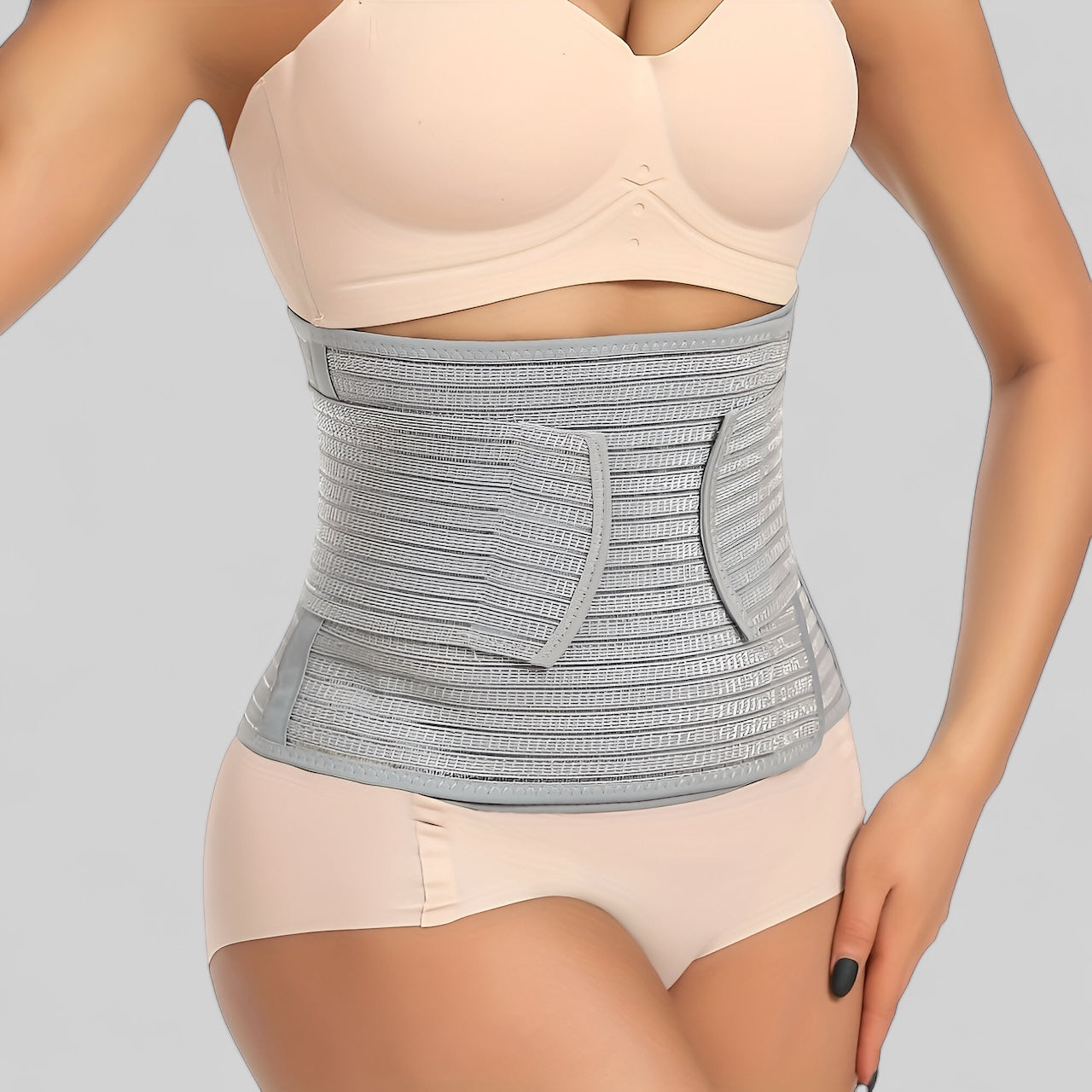 Gaine abdominale ajustable en fibre de bambou et charbon