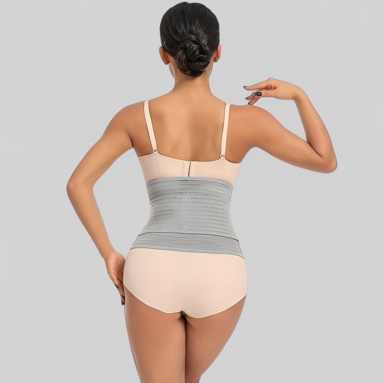 Gaine abdominale ajustable en fibre de bambou et charbon