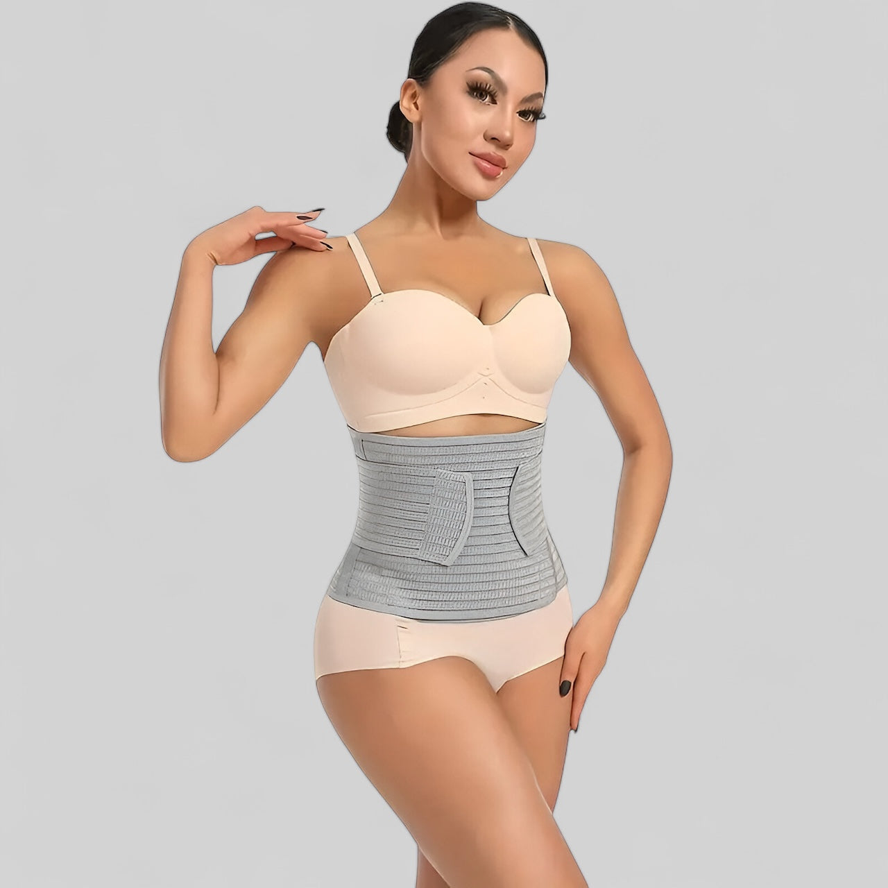 Gaine abdominale ajustable en fibre de bambou et charbon