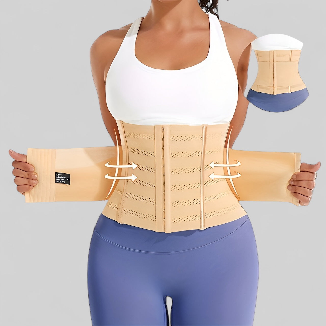 Gaine fitness noire amincissante pour taille fine