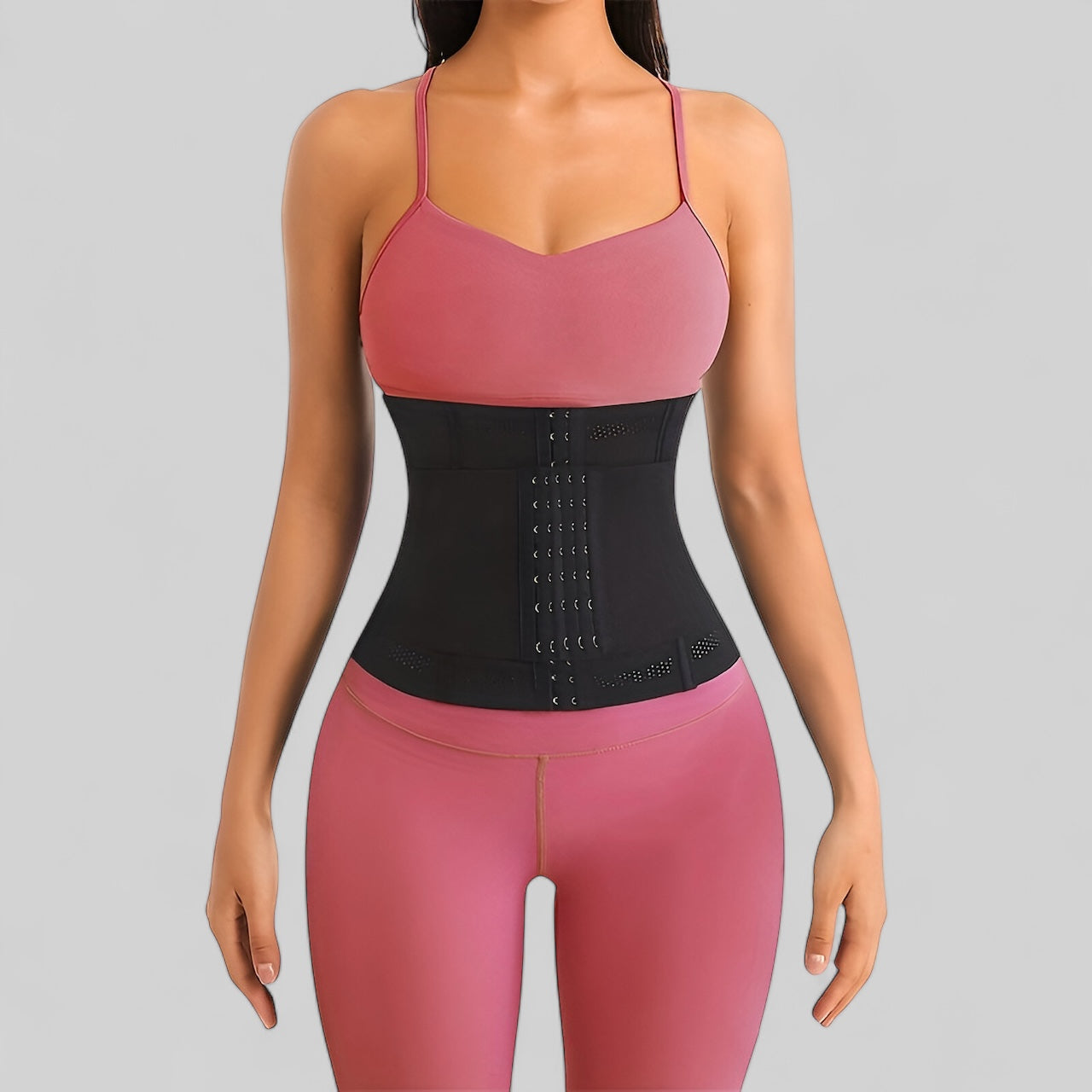 Gaine fitness noire amincissante pour taille fine