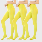 Pack de 3 collants opaques couleur vives taille haute