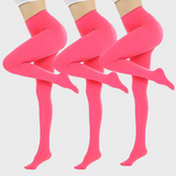 Pack de 3 collants opaques couleur vives taille haute