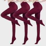 Pack de 3 collants opaques nude taille haute pour femme - 3