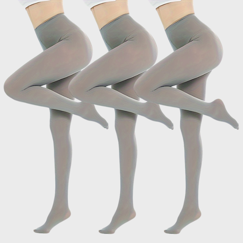 Pack de 3 collants opaques nude taille haute pour femme - 3