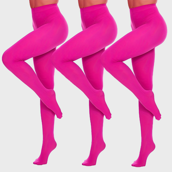 Pack de 3 collants opaques rose pale taille haute