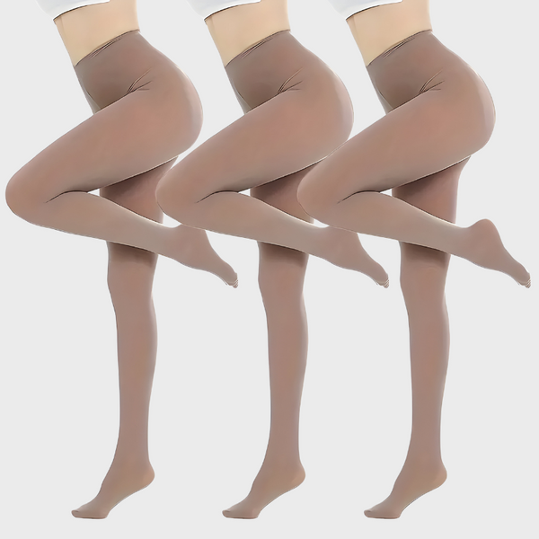 Pack de 3 collants opaques taupe taille haute