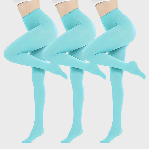 Pack de 3 collants opaques vert fluo taille haute