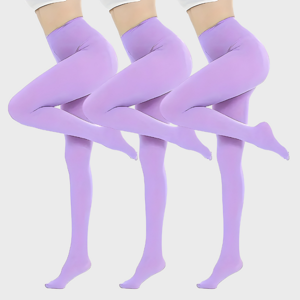 Pack de 3 collants opaques violet taille haute