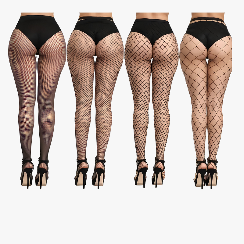 Pack de 4 collants résille - Mailles fines à larges - Unique