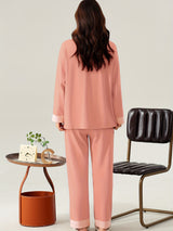 Pyjama femme 2 pièces en coton avec col V et poches