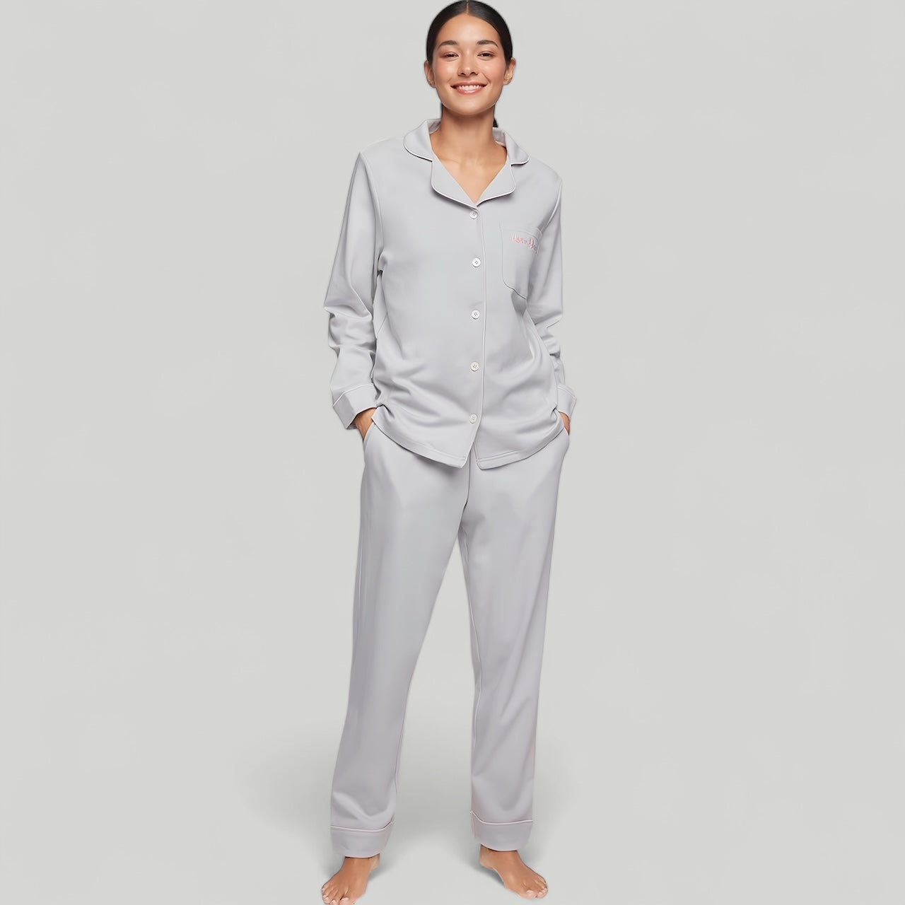 Pyjama femme en coton 100% style vintage – Manches