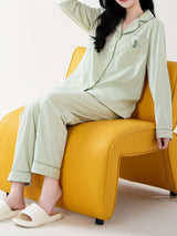 Pyjama femme en coton épais manches longues