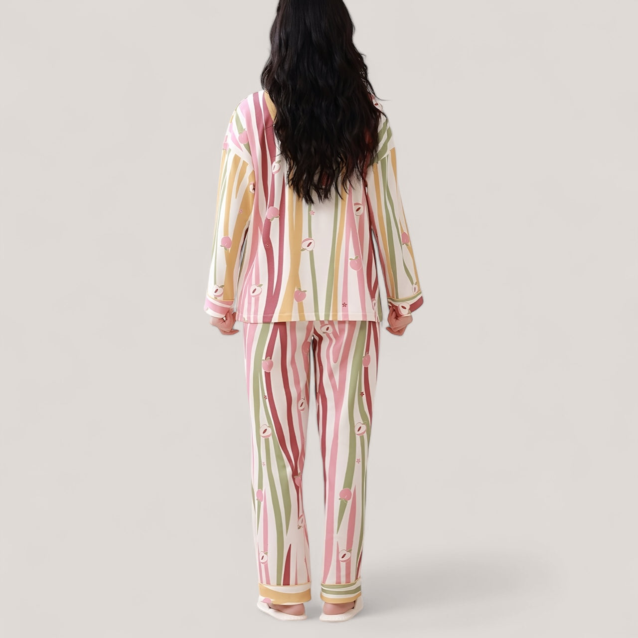 Pyjama femme en coton léger à motifs colorés –