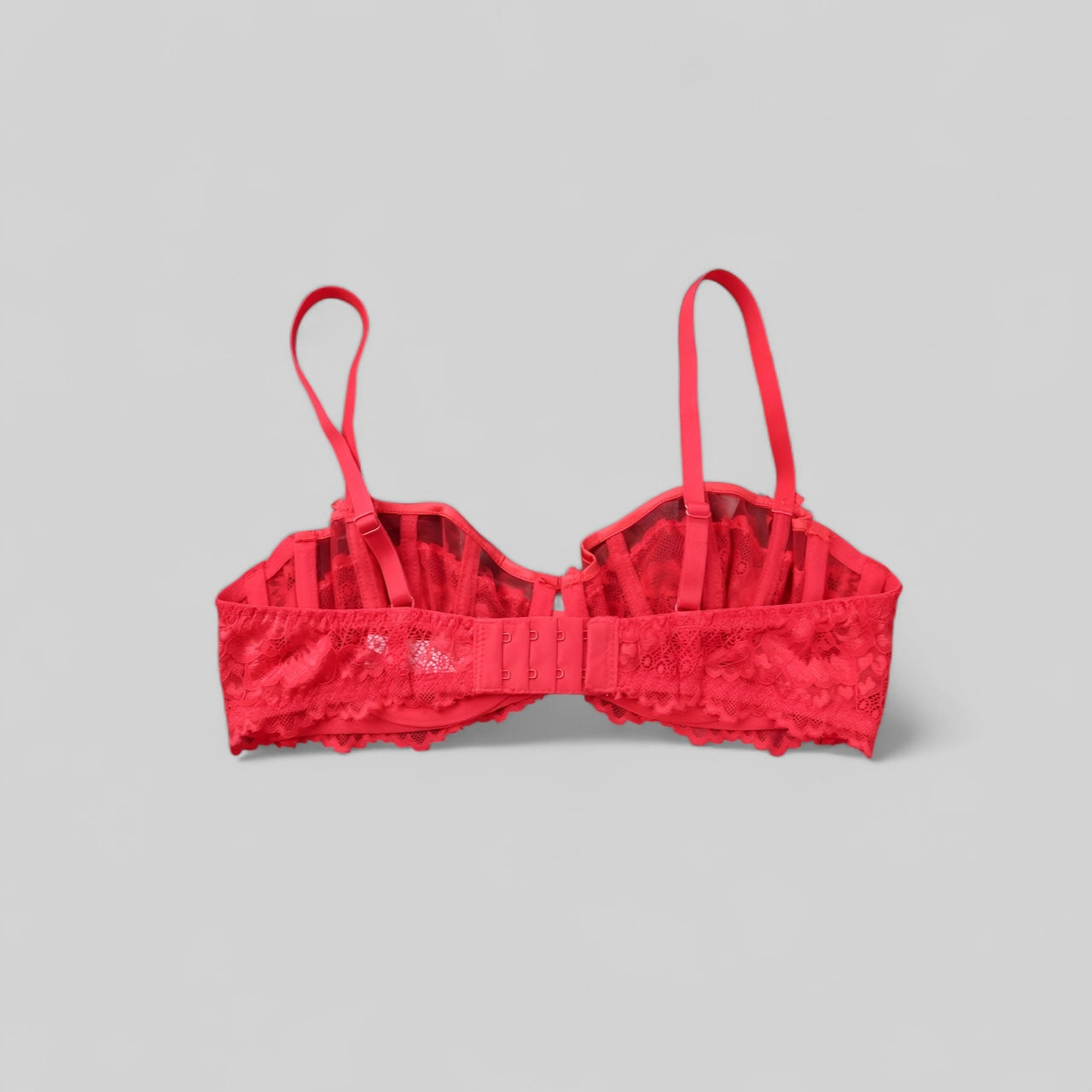 Soutien-gorge balconnet dentelle rouge femme