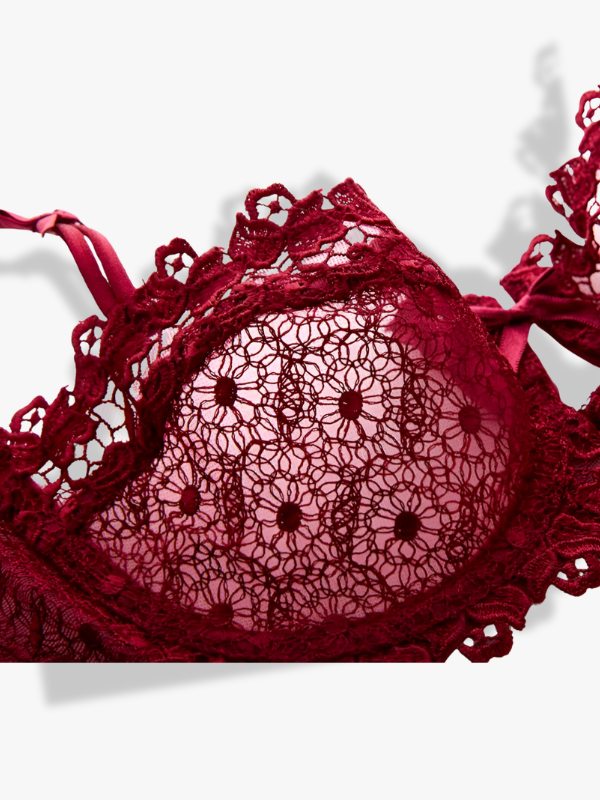 Soutien-gorge balconnet en dentelle avec nœuds