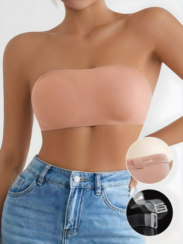 Soutien gorge bandeau invisible Rose / S