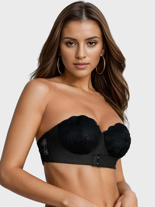 Soutien-gorge dentelle fleurie avec bretelles ajustables