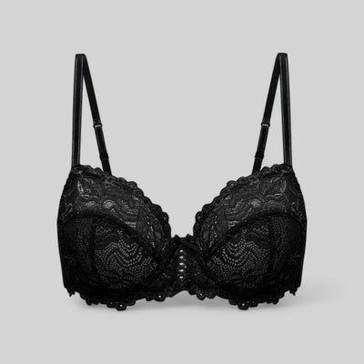 Soutien-gorge en dentelle florale avec armatures et décolleté plongeant