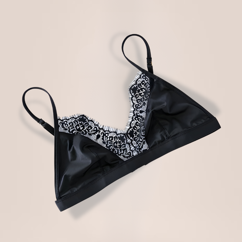 Soutien-gorge en satin doux - Noir / S