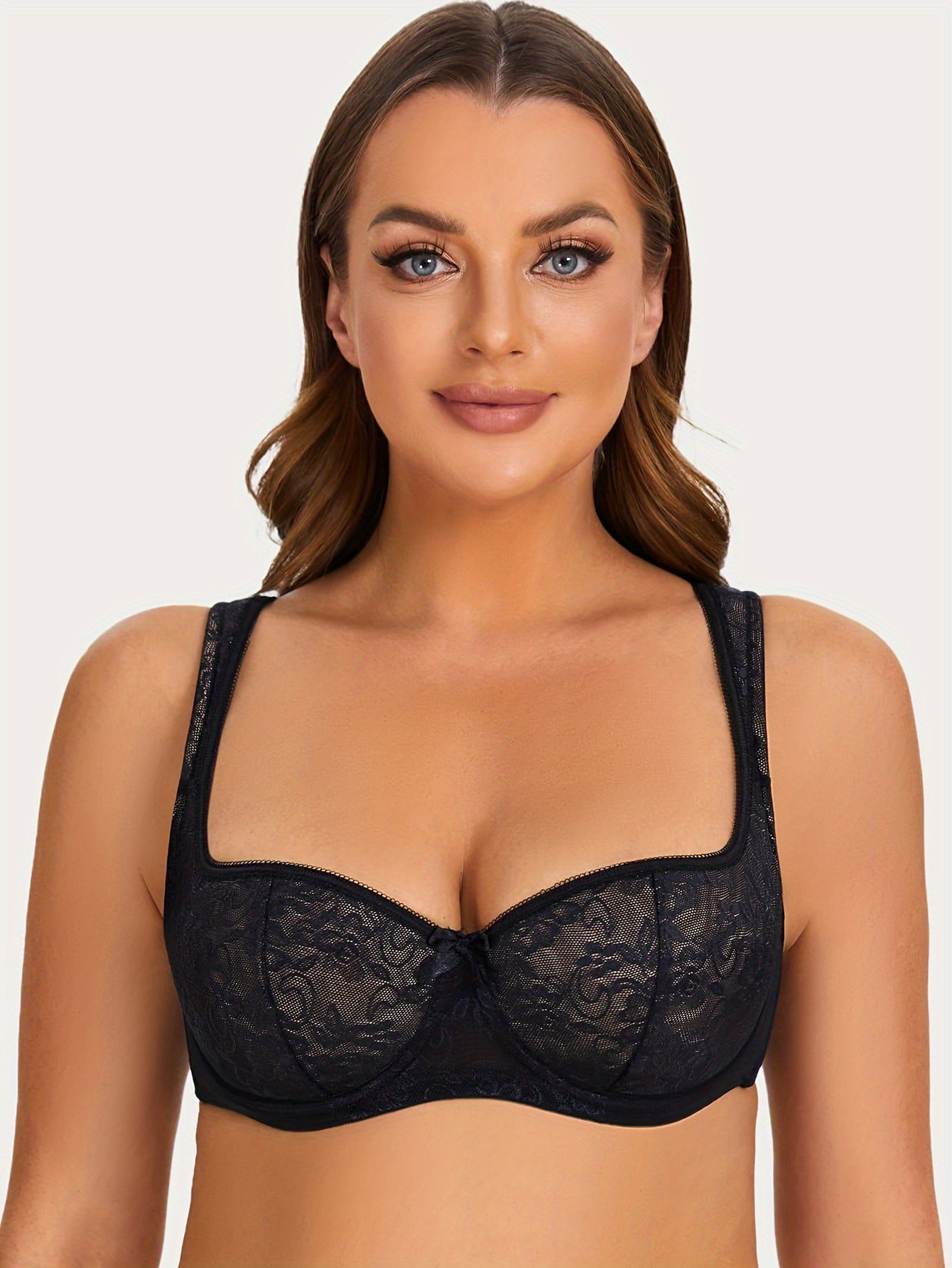 Soutien-gorge grande taille balconnet - Noir / 95E