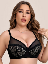 Soutien gorge push up grande taille avec motifs de dentelle